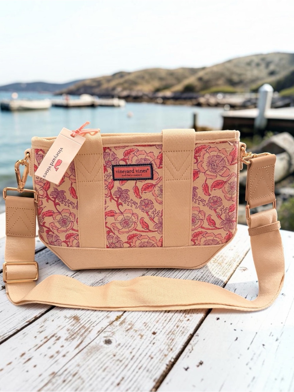 Vineyard Vines Printed Heritage Mini Tote Frangipani Marsh Floral w/Strap (NWT)
